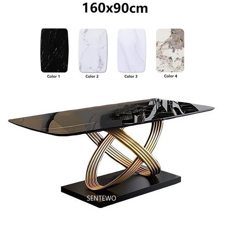 Italian Luxury Modern Marble Dining Table Set