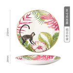 Forest Animal Pattern Ceramics Dinner Plates