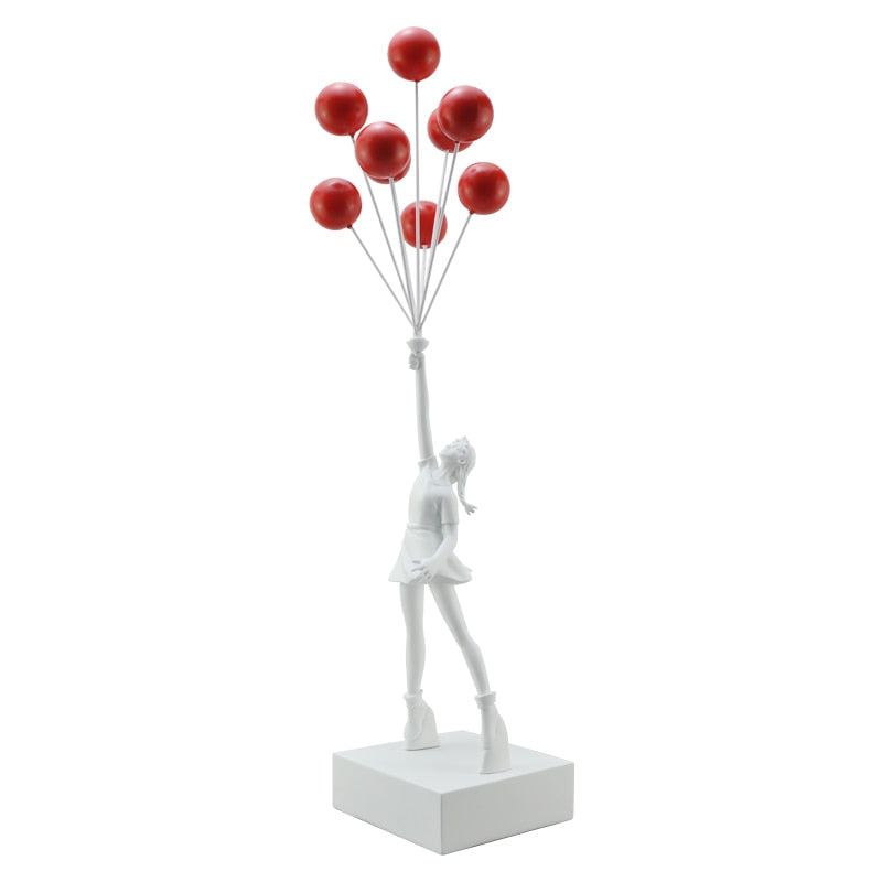 58cm Banksy Flying Balloons Girl Sculpture