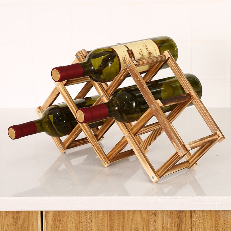 Collapsible Wooden Wine Bottle Rack