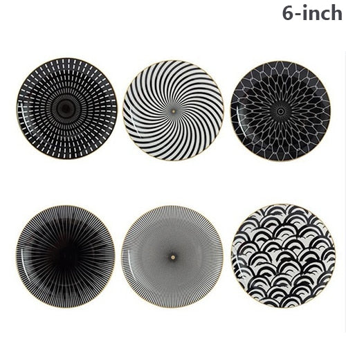 6PCS Geometry 6/8/10 Inch Ceramic Dinner Set