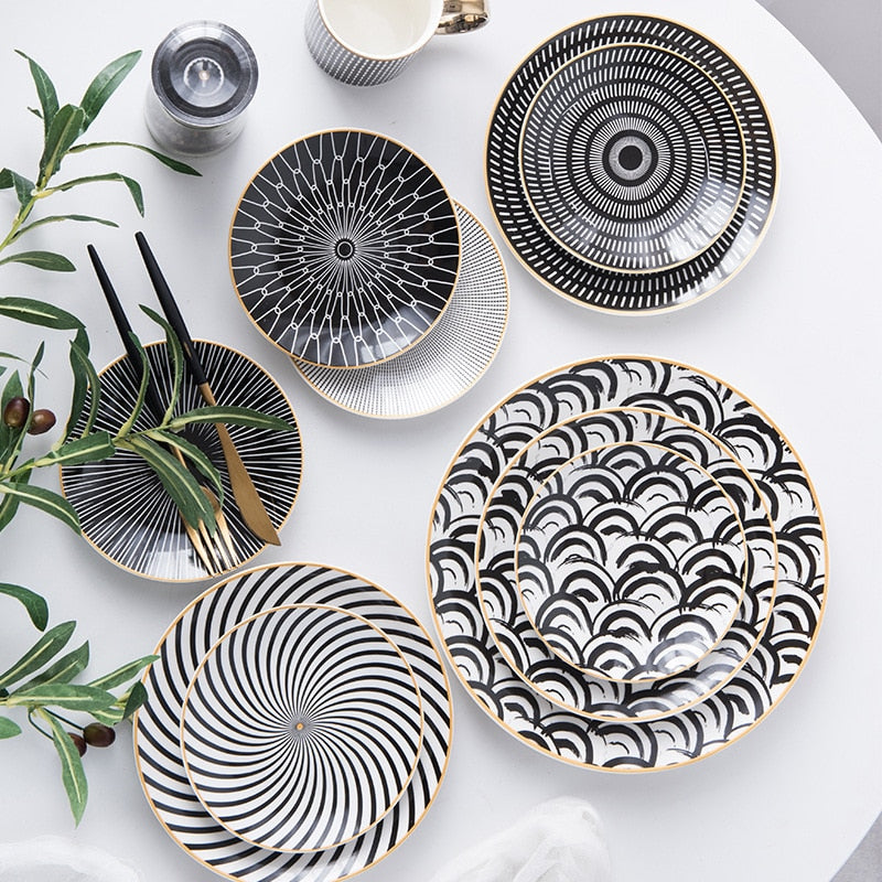 6PCS Geometry 6/8/10 Inch Ceramic Dinner Set