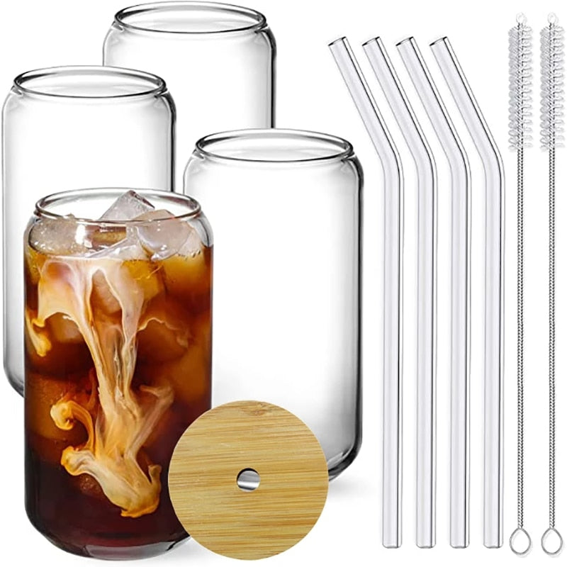 Creative Glass Cup With Bamboo Lid