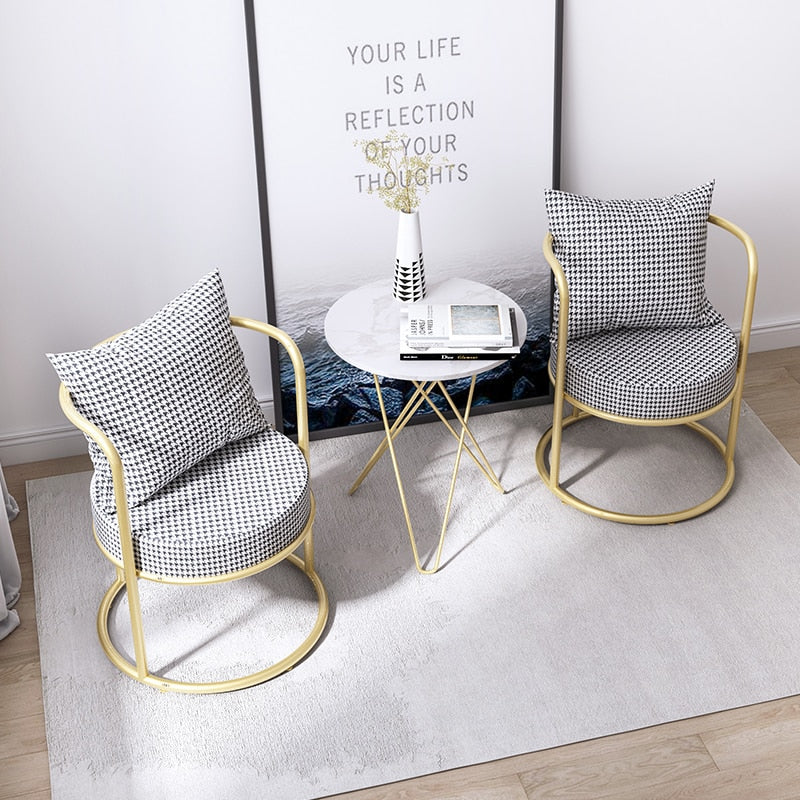 Unique Back Support Chairs with Gold Legs